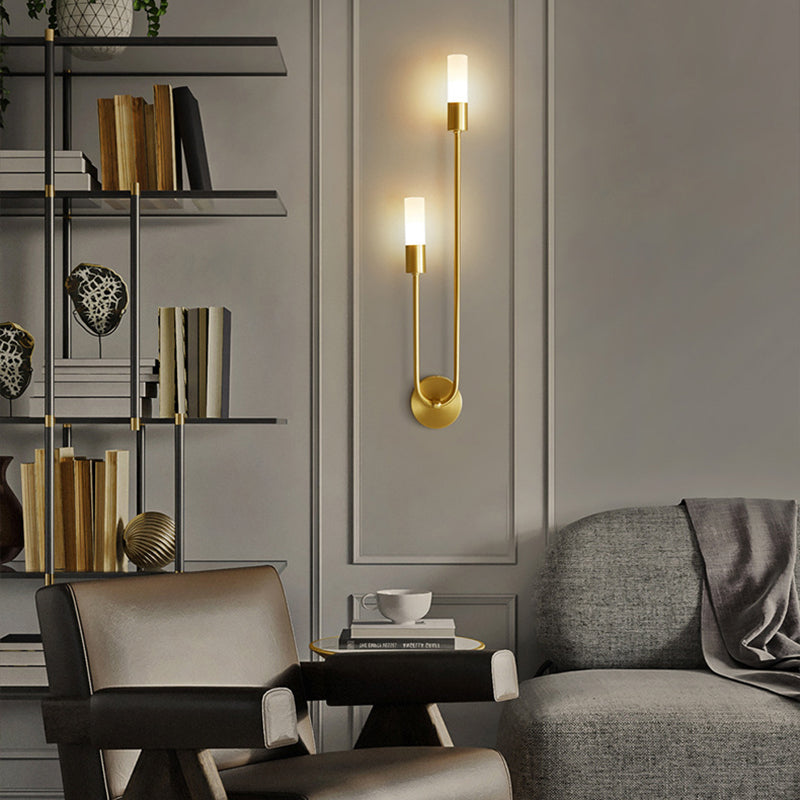 Moderne Einfachheit Eisen Acryl Lange Rohr Streifen 2-Licht Wand Leuchte Lampe Für Nacht 