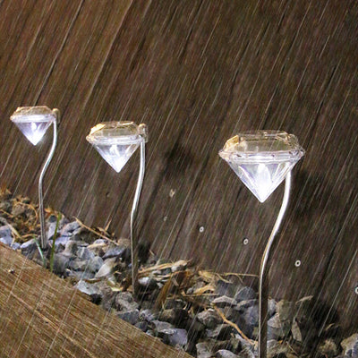 إضاءة خارجية للحديقة من نوع LED بتصميم آرت ديكو الحديث المقاوم للماء على شكل قضيب مثني من الألماس مصنوعة من الأكريليك ABS والفولاذ المقاوم للصدأ 