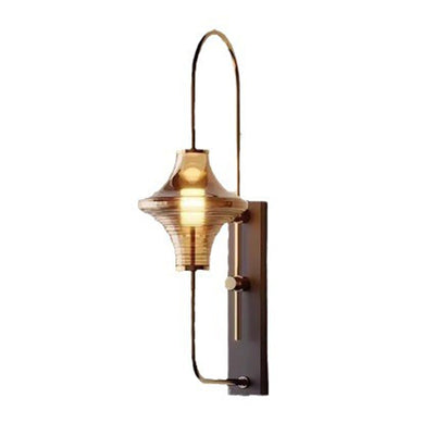 Modern Transitional Iron Glass Wavy Cone LED Wall Sconce Lamp For Hallway