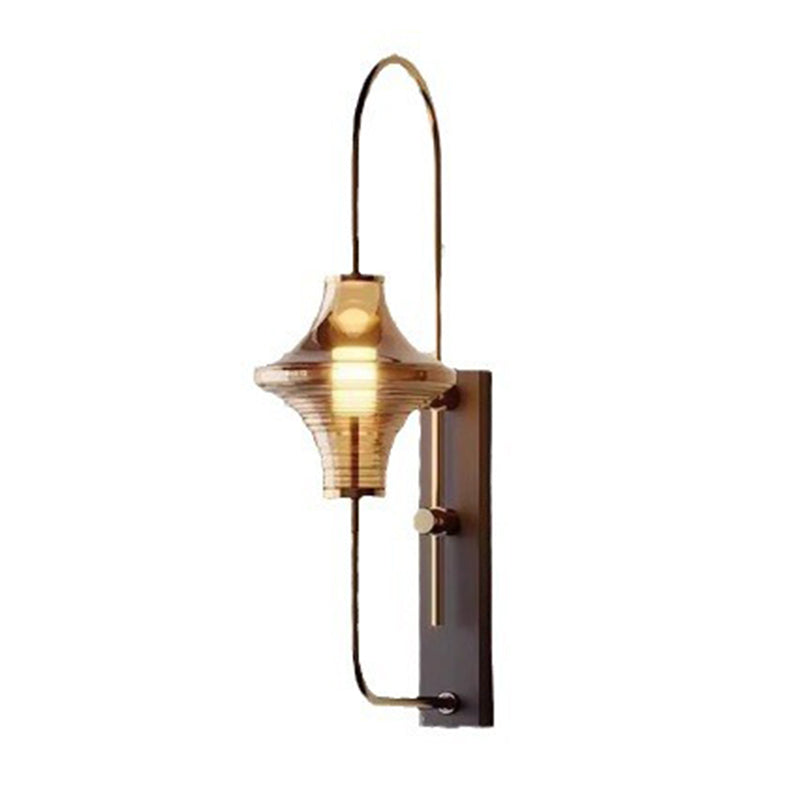 Modern Transitional Iron Glass Wavy Cone LED Wall Sconce Lamp For Hallway
