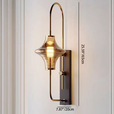 Modern Transitional Iron Glass Wavy Cone LED Wall Sconce Lamp For Hallway