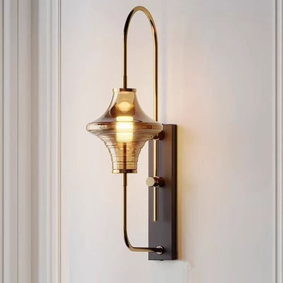 Modern Transitional Iron Glass Wavy Cone LED Wall Sconce Lamp For Hallway