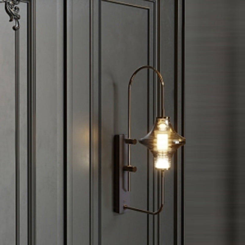 Modern Transitional Iron Glass Wavy Cone LED Wall Sconce Lamp For Hallway