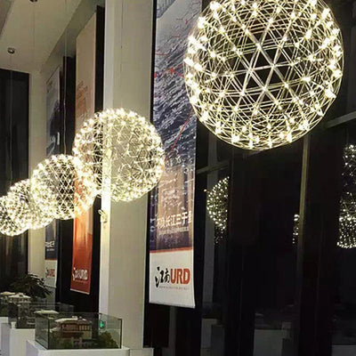 Zeitgenössische Nordic Ball Löwenzahn Edelstahl LED Pendelleuchte Für Esszimmer 
