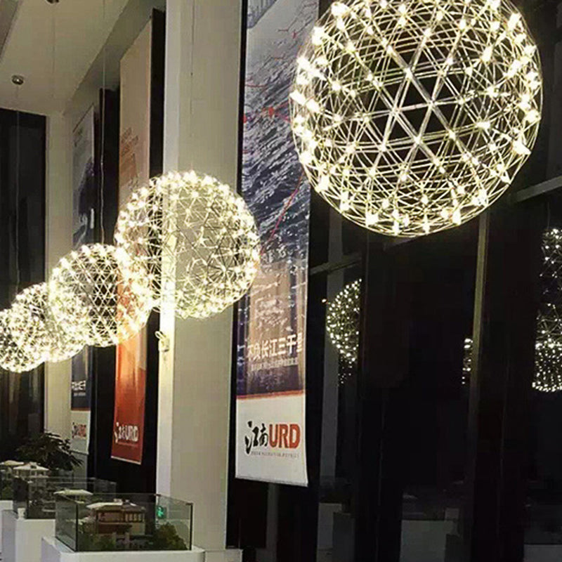 Zeitgenössische Nordic Ball Löwenzahn Edelstahl LED Pendelleuchte Für Esszimmer 