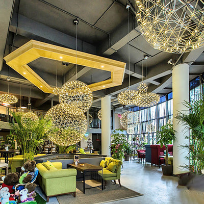 Zeitgenössische Nordic Ball Löwenzahn Edelstahl LED Pendelleuchte Für Esszimmer 