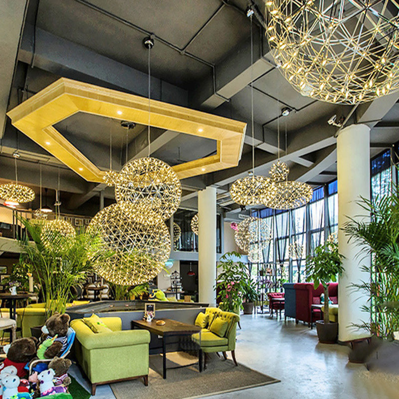 Zeitgenössische Nordic Ball Löwenzahn Edelstahl LED Pendelleuchte Für Esszimmer 