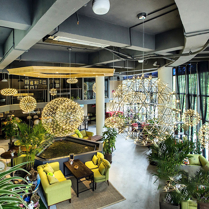 Zeitgenössische Nordic Ball Löwenzahn Edelstahl LED Pendelleuchte Für Esszimmer 