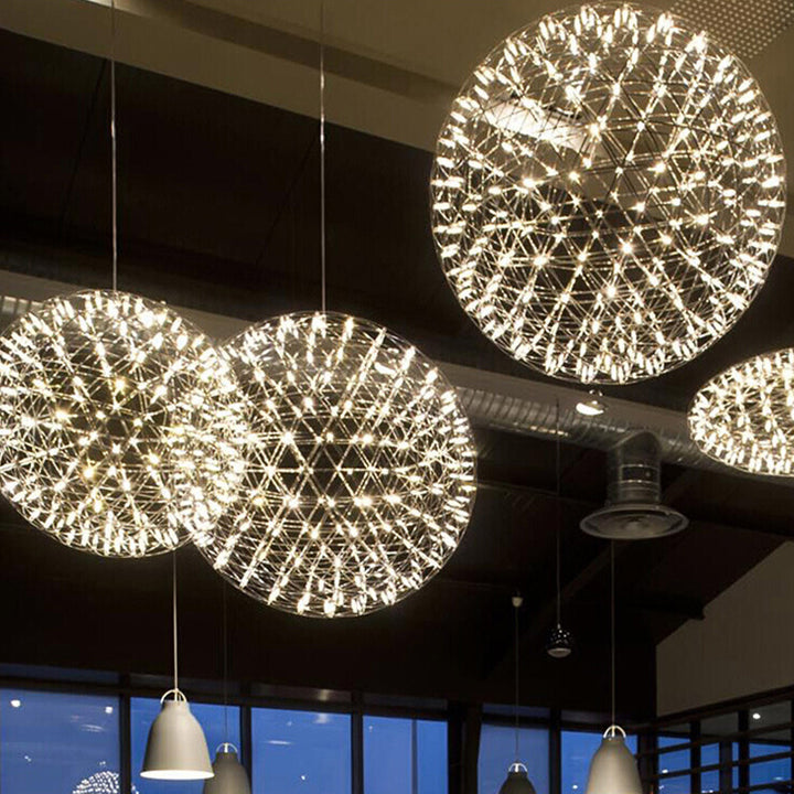 Zeitgenössische Nordic Ball Löwenzahn Edelstahl LED Pendelleuchte Für Esszimmer 