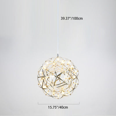 Zeitgenössische Nordic Ball Löwenzahn Edelstahl LED Pendelleuchte Für Esszimmer 