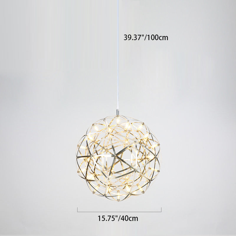 Zeitgenössische Nordic Ball Löwenzahn Edelstahl LED Pendelleuchte Für Esszimmer 