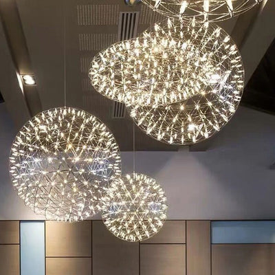 Zeitgenössische Nordic Ball Löwenzahn Edelstahl LED Pendelleuchte Für Esszimmer 