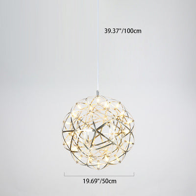 Zeitgenössische Nordic Ball Löwenzahn Edelstahl LED Pendelleuchte Für Esszimmer 