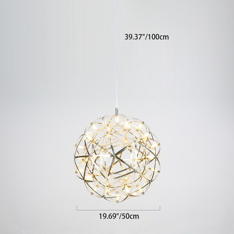 Zeitgenössische Nordic Ball Löwenzahn Edelstahl LED Pendelleuchte Für Esszimmer 