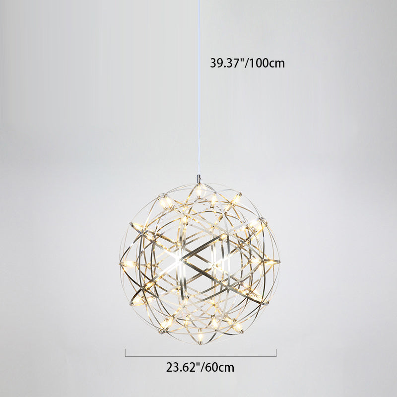 Zeitgenössische Nordic Ball Löwenzahn Edelstahl LED Pendelleuchte Für Esszimmer 