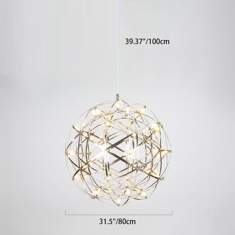 Zeitgenössische Nordic Ball Löwenzahn Edelstahl LED Pendelleuchte Für Esszimmer 