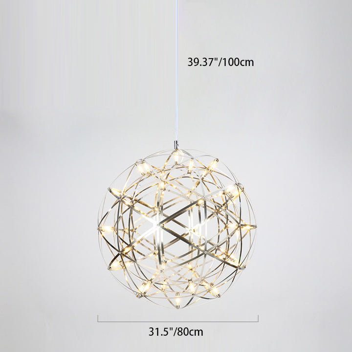 Zeitgenössische Nordic Ball Löwenzahn Edelstahl LED Pendelleuchte Für Esszimmer 