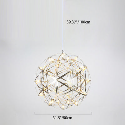 Zeitgenössische Nordic Ball Löwenzahn Edelstahl LED Pendelleuchte Für Esszimmer 