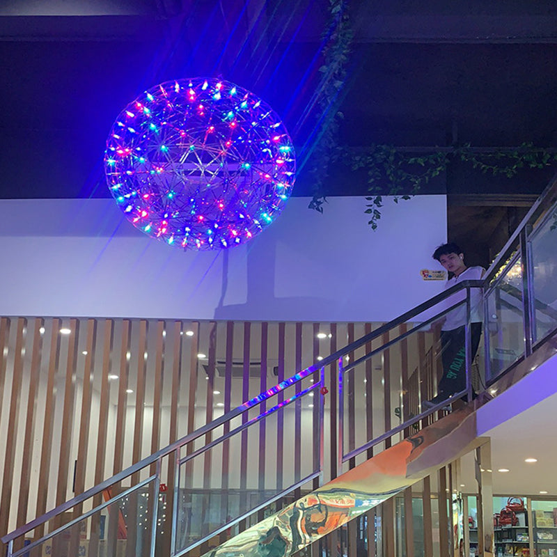 Zeitgenössische Nordic Ball Löwenzahn Edelstahl LED Pendelleuchte Für Esszimmer 
