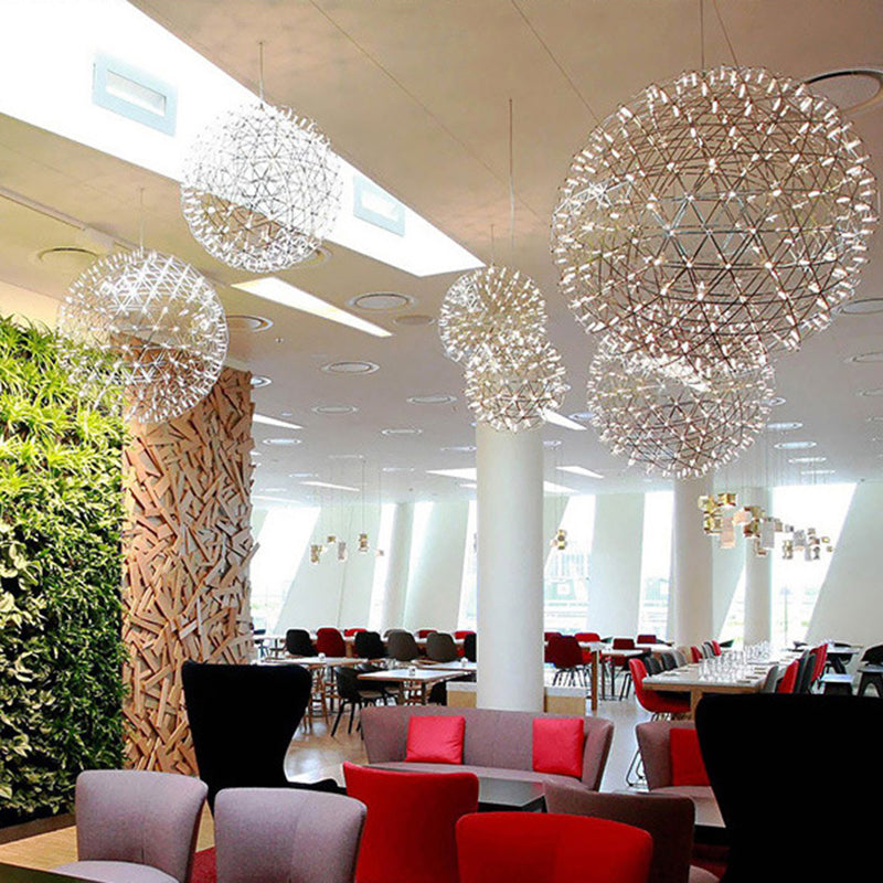 Zeitgenössische Nordic Ball Löwenzahn Edelstahl LED Pendelleuchte Für Esszimmer 