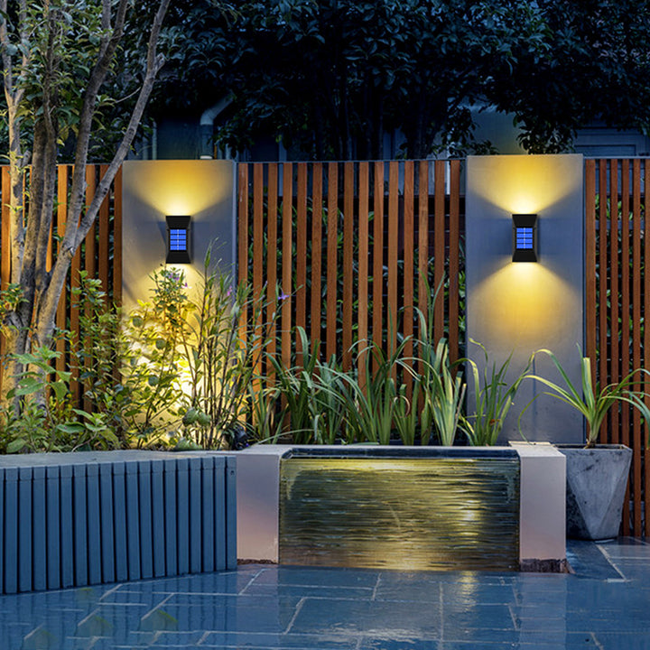 Modern Simplicity Solar Waterproof ABS Rectangular LED Wall Sconce Lamp For Outdoor Patio