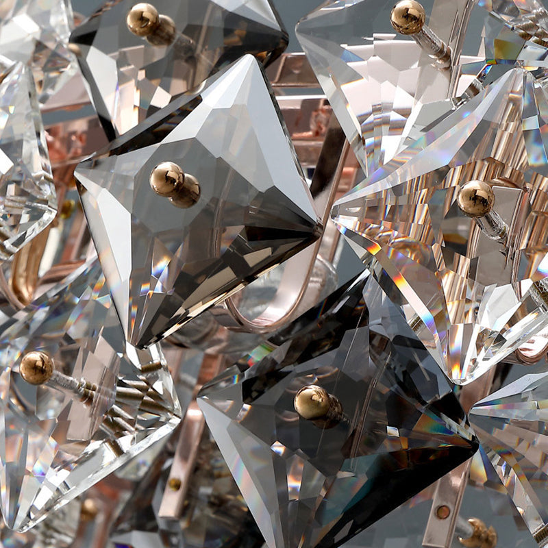 Modern Luxury Crystal Metal Round Rectangular 7/8/12/14 Light Chandeliers For Living Room