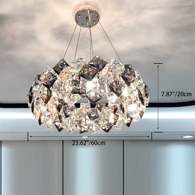 Modern Luxury Crystal Metal Round Rectangular 7/8/12/14 Light Chandeliers For Living Room