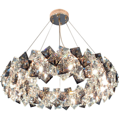 Modern Luxury Crystal Metal Round Rectangular 7/8/12/14 Light Chandeliers For Living Room