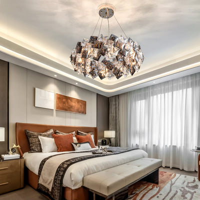Modern Luxury Crystal Metal Round Rectangular 7/8/12/14 Light Chandeliers For Living Room