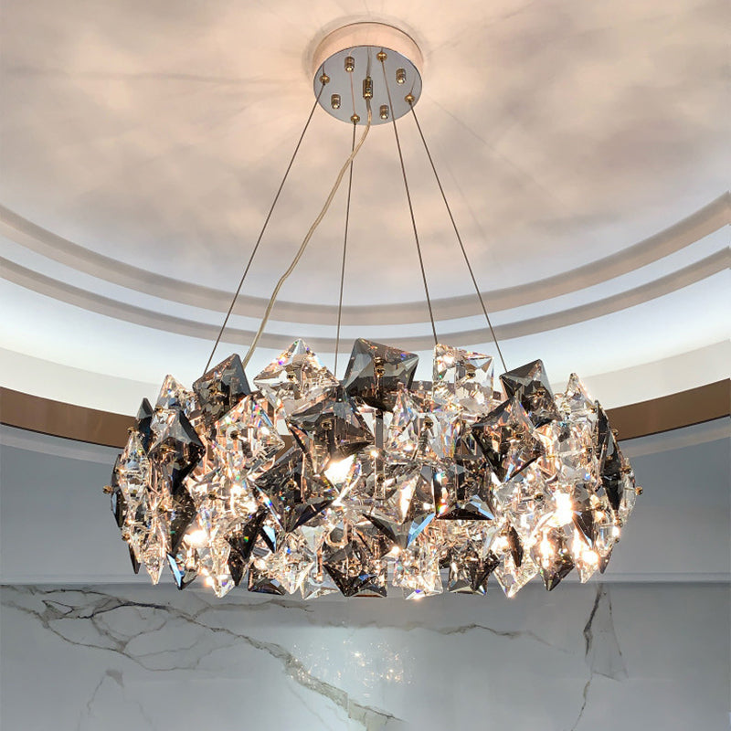Modern Luxury Crystal Metal Round Rectangular 7/8/12/14 Light Chandeliers For Living Room