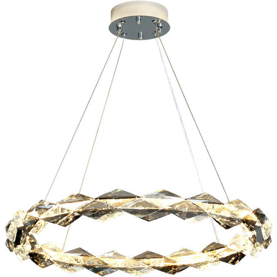 Modern Luxury Alloy Crystal Circular Ring LED Chandeliers For Living Room