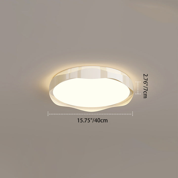 現代的な北欧の鉄製PEラウンドウェーブLEDフラッシュマウント天井ライト、寝室用 
