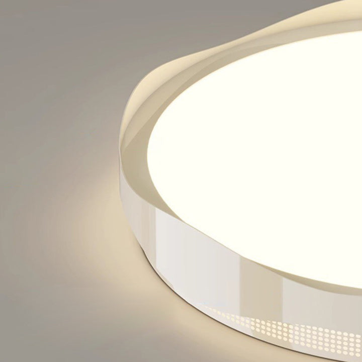 現代的な北欧の鉄製PEラウンドウェーブLEDフラッシュマウント天井ライト、寝室用 