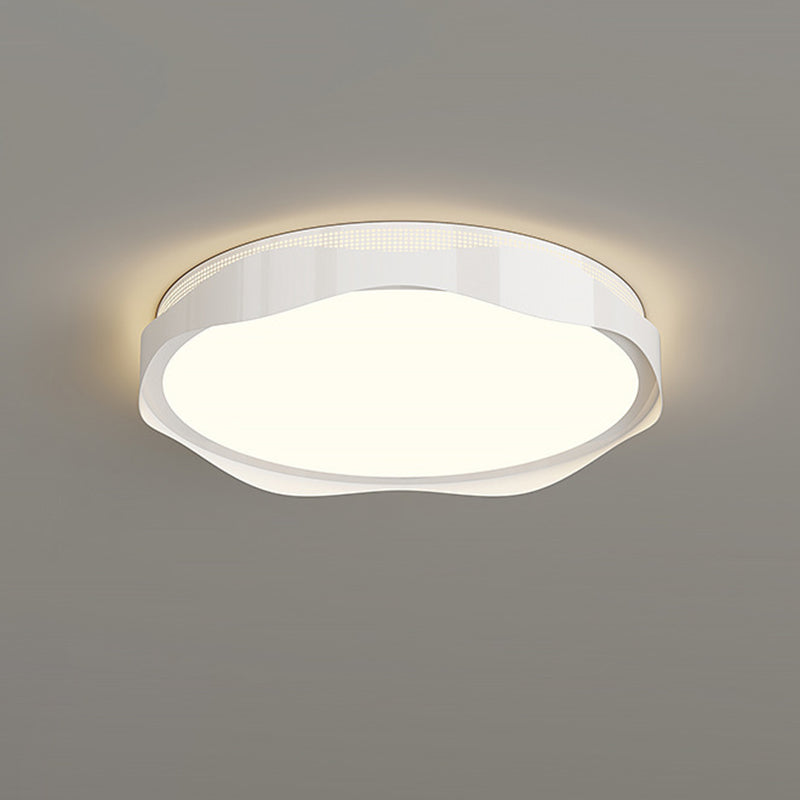 現代的な北欧の鉄製PEラウンドウェーブLEDフラッシュマウント天井ライト、寝室用 