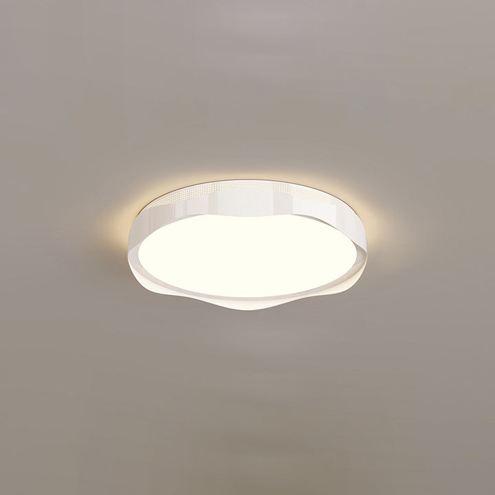 現代的な北欧の鉄製PEラウンドウェーブLEDフラッシュマウント天井ライト、寝室用 