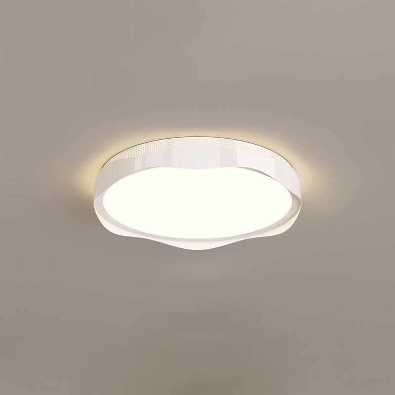 現代的な北欧の鉄製PEラウンドウェーブLEDフラッシュマウント天井ライト、寝室用 