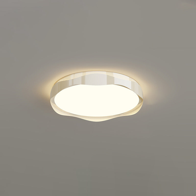 現代的な北欧の鉄製PEラウンドウェーブLEDフラッシュマウント天井ライト、寝室用 