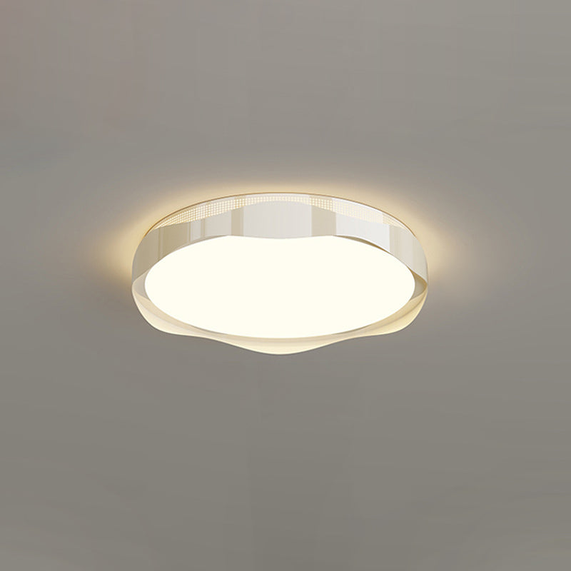 現代的な北欧の鉄製PEラウンドウェーブLEDフラッシュマウント天井ライト、寝室用 