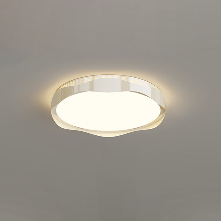 現代的な北欧の鉄製PEラウンドウェーブLEDフラッシュマウント天井ライト、寝室用 