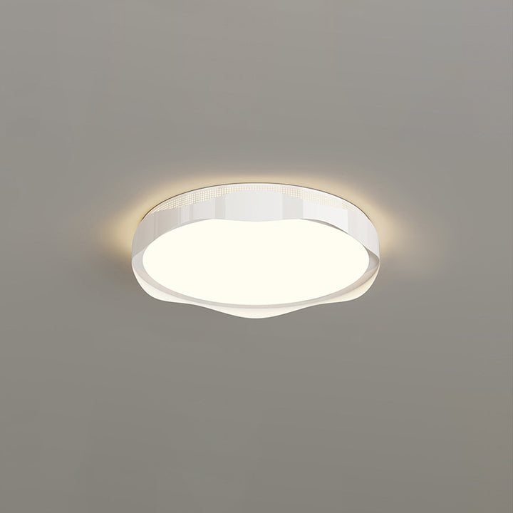 現代的な北欧の鉄製PEラウンドウェーブLEDフラッシュマウント天井ライト、寝室用 