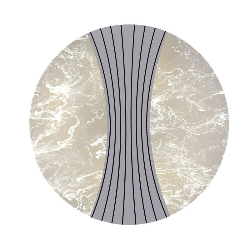 Applique murale LED en métal acrylique rond contemporain de luxe avec colonne en feuille de fil pour chevet 