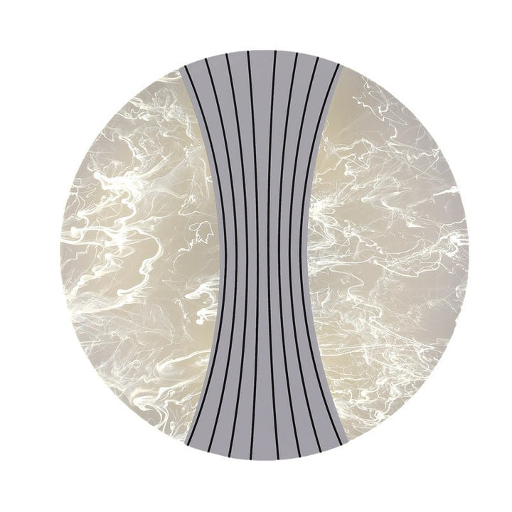 Applique murale LED en métal acrylique rond contemporain de luxe avec colonne en feuille de fil pour chevet 
