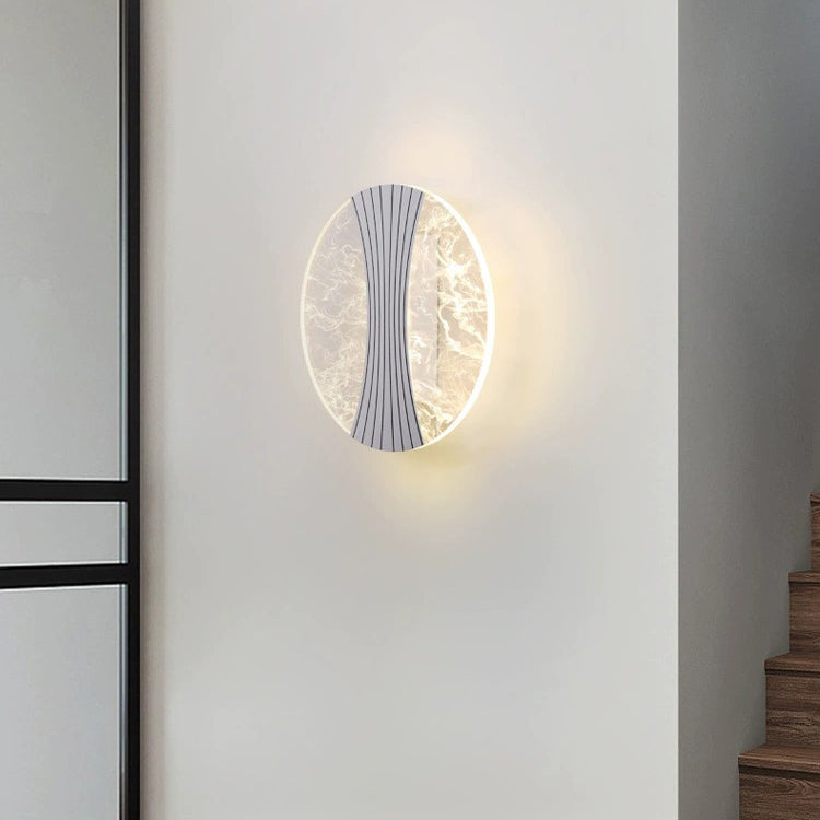 Applique murale LED en métal acrylique rond contemporain de luxe avec colonne en feuille de fil pour chevet 