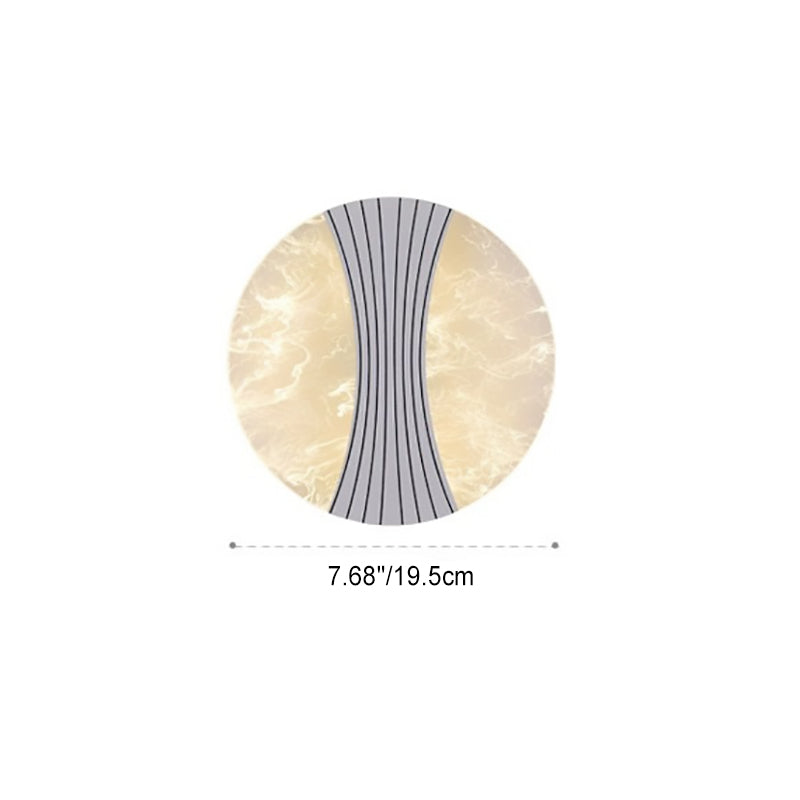 Applique murale LED en métal acrylique rond contemporain de luxe avec colonne en feuille de fil pour chevet 