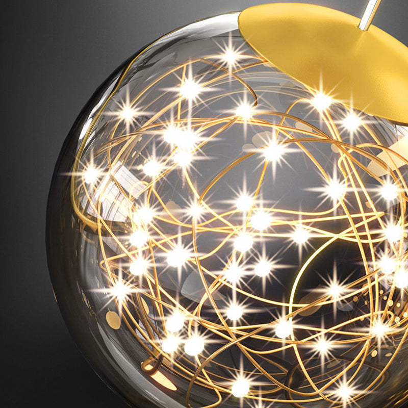 Moderne Luxus Metall Acryl Glas Ball Voller Stern Runde Welle LED Kronleuchter Für Wohnzimmer 