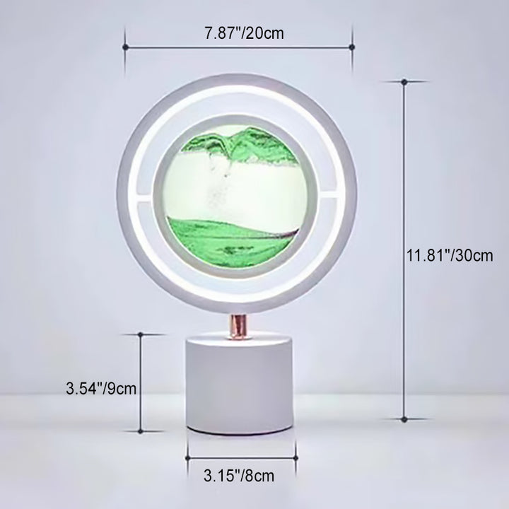 Lampe de table LED USB en métal acrylique silice contemporaine avec peinture sur sable ronde pour chambre 