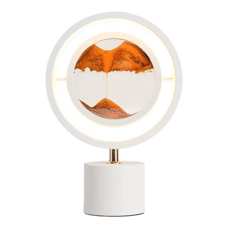 Lampe de table LED USB en métal acrylique silice contemporaine avec peinture sur sable ronde pour chambre 