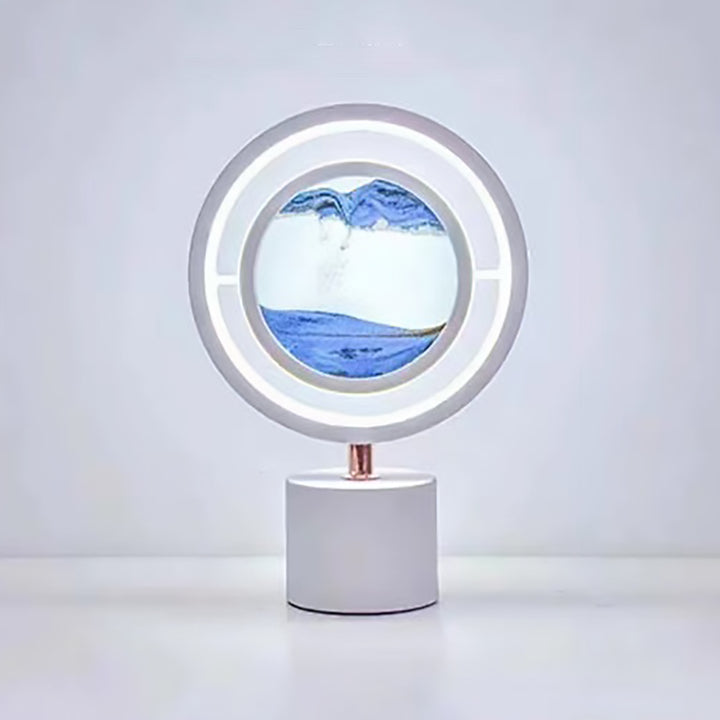 Lampe de table LED USB en métal acrylique silice contemporaine avec peinture sur sable ronde pour chambre 