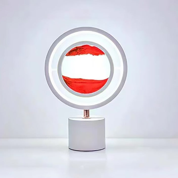 Lampe de table LED USB en métal acrylique silice contemporaine avec peinture sur sable ronde pour chambre 