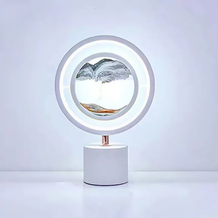 Lampe de table LED USB en métal acrylique silice contemporaine avec peinture sur sable ronde pour chambre 